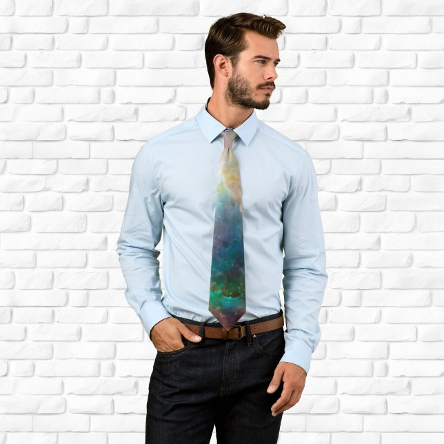 Teal Orionnebulosan Kosmisk Foto Slips (Teal Orion Nebula Cosmic Photo Neck Tie)