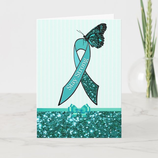 Teal Ovarian Cancer Awareness - supportkort för me Kort (Framsida)