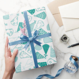 Teal Party Hats Presentpapper