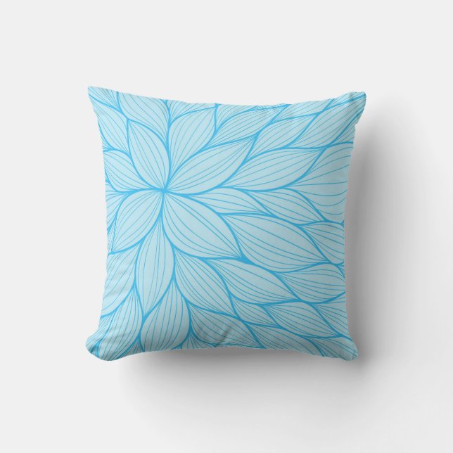 Teal Pastel Petal Watercolor Pillow Kudde (Framsida)