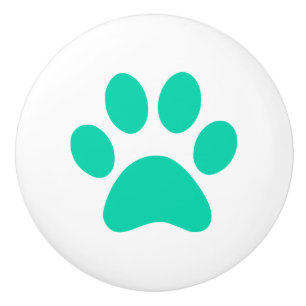 Teal Paw Skriv ut pawprint Knopp