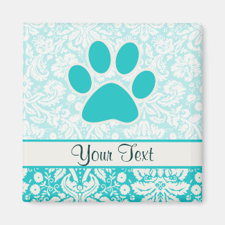 Teal Paw-utskrift Magnet