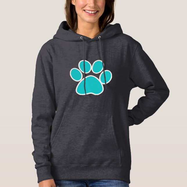 Teal Paw-utskrift Tröja (Framsida)