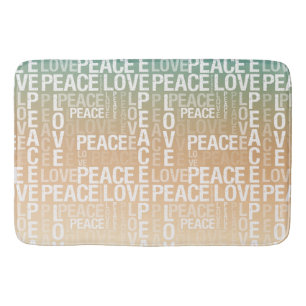 Teal Peach Guld White Peace Kärlek Badrumsmatta