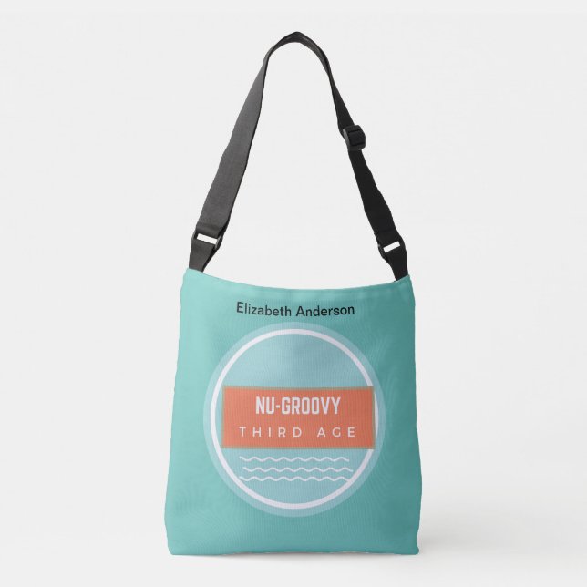 Teal peach nugroovy Tredje åldern Axelväska (Framsida)