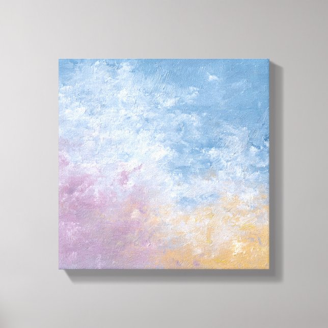 Teal & Peach Textured Abstract Canvas Print (Framsida)