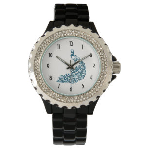 Teal Peacock fold Snyggt Art Deco Design Armbandsur