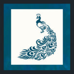 Teal Peacock fold Snyggt Art Deco Design Poster<br><div class="desc">En poster med en bild av en tealpinne med fjädrar från finare. Ställ in vattenfärgsbakgrunden med en gräddfärgad färgad som läggs ovanpå. En djärv konst deco stil. Modern och klassam</div>