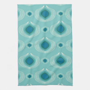 Teal Peacock Kökshandduk