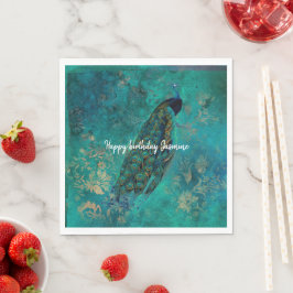 Teal Peacock Pappersservett