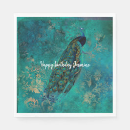 Teal Peacock Pappersservett