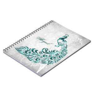 Teal Peacock Personlig Spiral bärbar dator Anteckningsbok