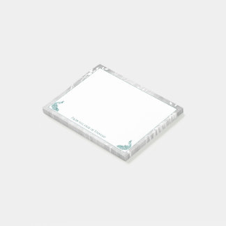 Teal Peacocks Notes Post-it Block