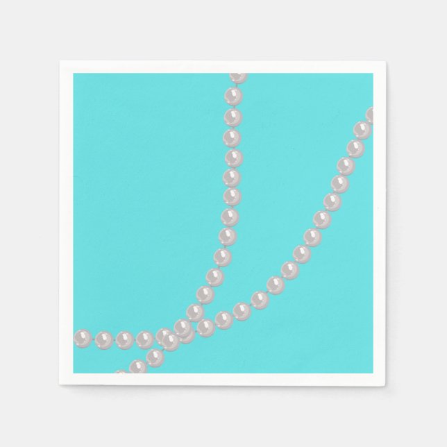 Teal & Pearls Pappersservett (Framsidan)