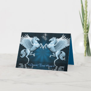 Teal Pegasus Reflection Greeting Card Kort