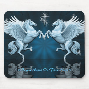 Teal Pegasus Reflection Mouse Pad Musmatta