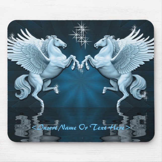 Teal Pegasus Reflection Mouse Pad Musmatta (Framsidan)