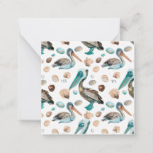 Teal Pelican Notecard