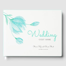 Teal Peonies Bröllop Gästböcker