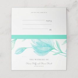 Teal Peonies Bröllop Place Card Placeringskort