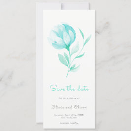 Teal Peonies Save the Date Inbjudningar