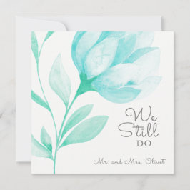 Teal Peonies Vow Renewal 25 år Inbjudningar