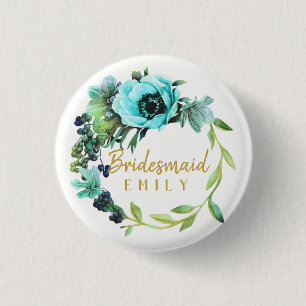 Teal Peony WAN Bridesmaid Namn ID456 Knapp