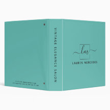 Teal Personlig Stylist Modern Portfolio Binder