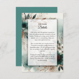 Teal Petals i Bronze Bloom Bröllop Tilläggskort