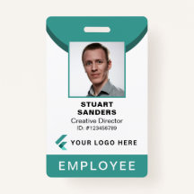 Teal Photo ID QR Code Employee Company