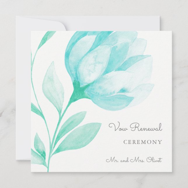 Teal Pion Förnyelse av Löfte Inbjudan (Framsida)