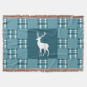 Teal Play med White Hjort Silhouette Filt