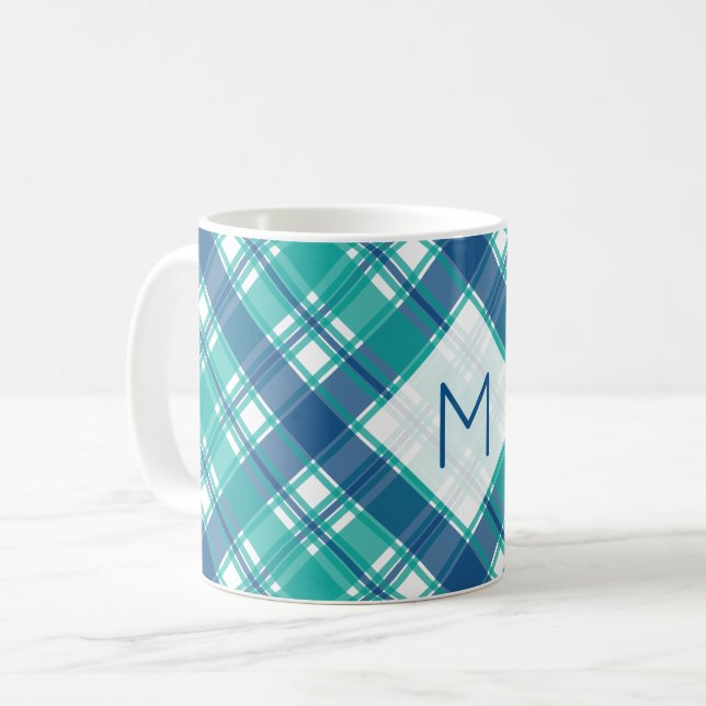 Teal Play Monogram Kaffemugg (Framsida vänster)