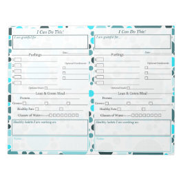 Teal Polka Dot 5-1 Food Journal Anteckningsblock