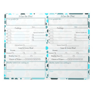 Teal Polka Dot 5-1 Food Journal Anteckningsblock