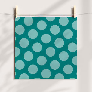 Teal Polka Dot Mönster Fototryck