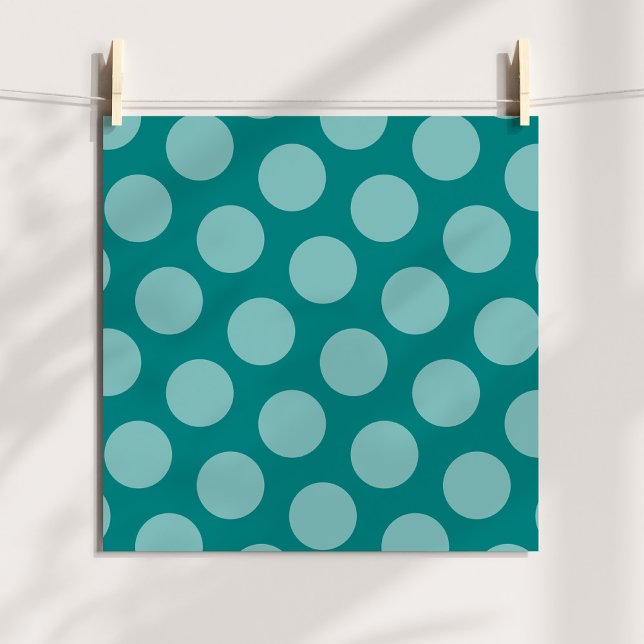 Teal Polka Dot Mönster Fototryck (Teal Polka Dot Pattern Photo Print)