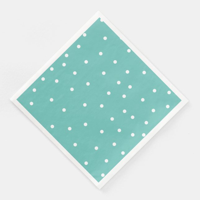 Teal Polka Dot Mönster minimalistic Pappersservett (Hörn)