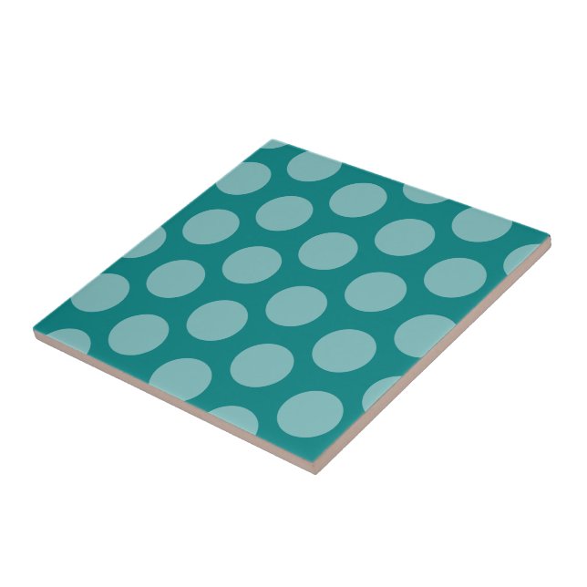 Teal Polka Dot-panel Kakelplatta (Sidan)