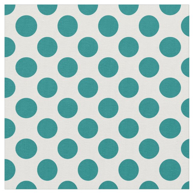 Teal Polka Dot Tyg (Närbild)