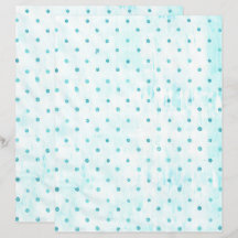 Teal Polka dots on White Turcos Scrapbook Papper
