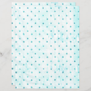 Teal Polka dots on White Turcos Scrapbook Papper