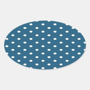 Teal Polka dots Ovalt Klistermärke