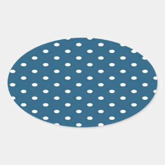 Teal Polka dots Ovalt Klistermärke