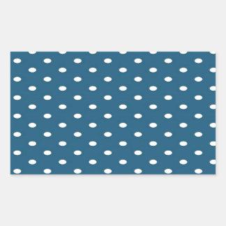 Teal Polka dots Rektangulärt Klistermärke