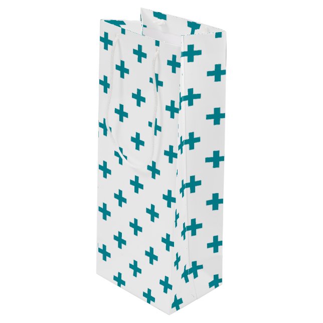 Teal polka kor på vit (Framsidan Vinklad)