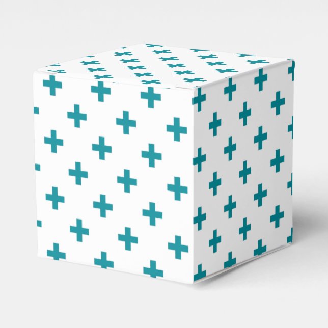 Teal polka kor på vit presentaskar (Framsidan Sidan)