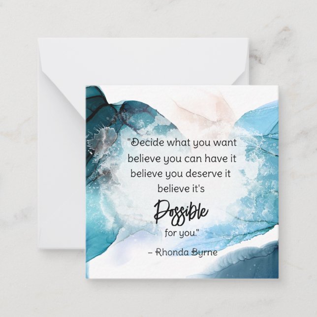 *~ Teal POSIBLE Quote AP62 Note Card Anteckningskort (Framsida)