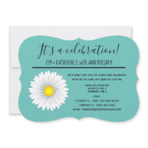 Teal Pretty Little Daisy 50-års bröllopsjubileum