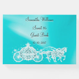 Teal Princess Coach & Horses Sweet 16 Gästböcker